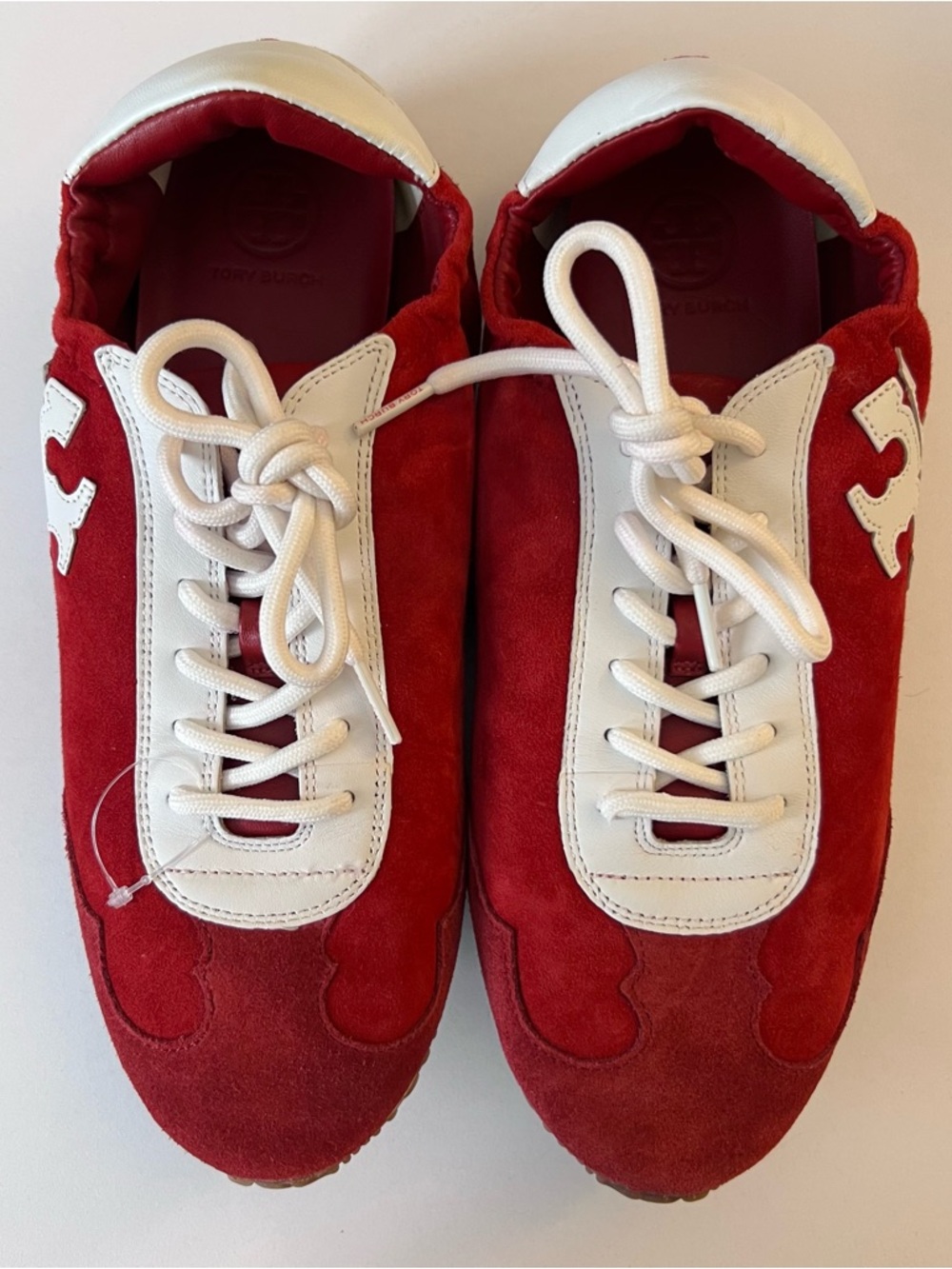 New Tory Burch Suede Lace-Up Sneakers - Picture 5 of 13